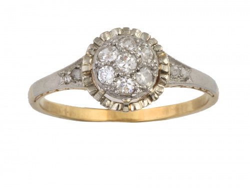 Sortija de pp. S. XX con rosetón de diamantes