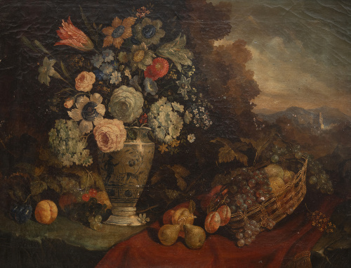 ESCUELA ESPAÑOLA, SIGLO XIXPareja de jarrones de flores y