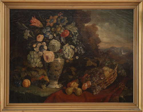 ESCUELA ESPAÑOLA, SIGLO XIXPareja de jarrones de flores y