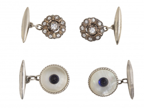 Dos pares de gemelos de bisuteria antigua de pp. S. XX