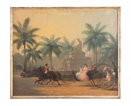 EDOUARD PRINGET (Francia, 1785-1869)Fiesta de los quince 