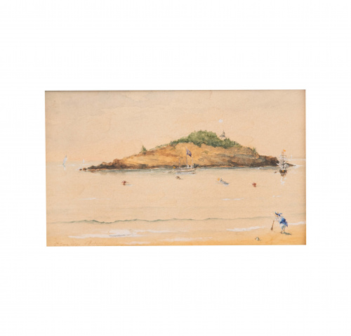 ESCUELA ESPAÑOLA,  SIGLO XIXLa isla de Santa Clara, San S