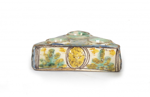 Especiero de cerámica esmaltada de la serie polícroma.Tal