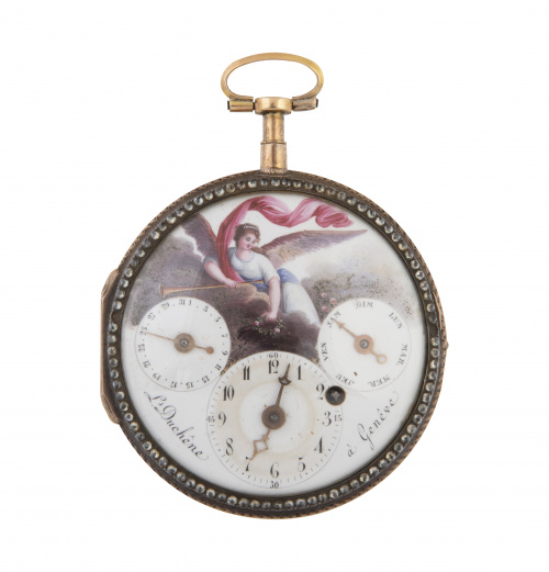 Reloj saboneta S-XVIII de oro y esmaltes de L. DUCHENE à Ge