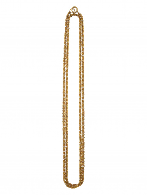 Cadena larga de cordoncillo mallorquín S. XIX realizado con