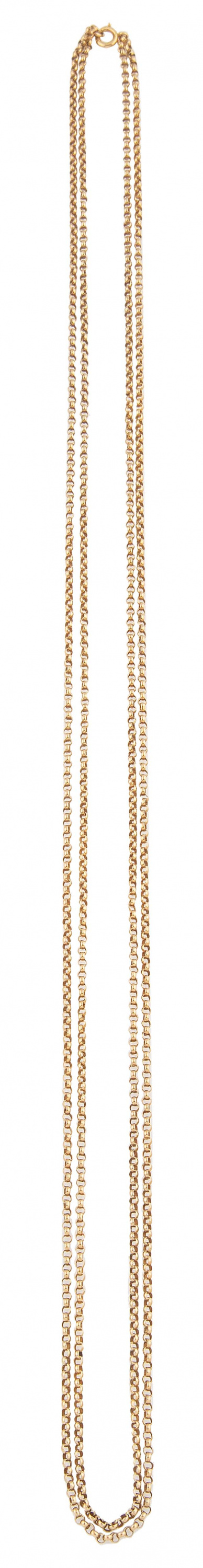 Cadena bauleta larga de abanico mallorquina, S. XIX, con es