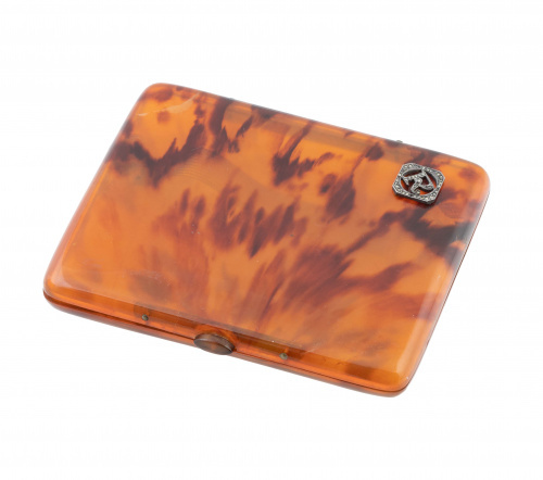 Pitillera de carey S. XIX con inicial " R "de diamantes en 