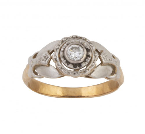 Sortija Art-Decó con solitario de billante de 0,25 ct aprox