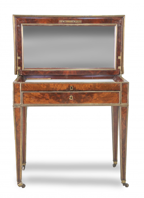 Mesa de tocador Luis XVI de madera de caoba y palma de caob