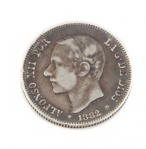 Lote de cuatro monedas en plata