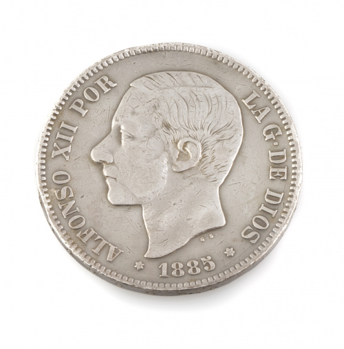 Lote de cuatro monedas en plata