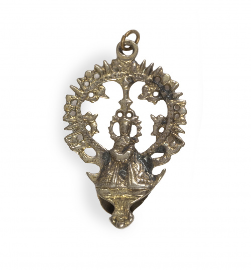Virgen del Prado.Medalla de cofradía de plata vermeille.