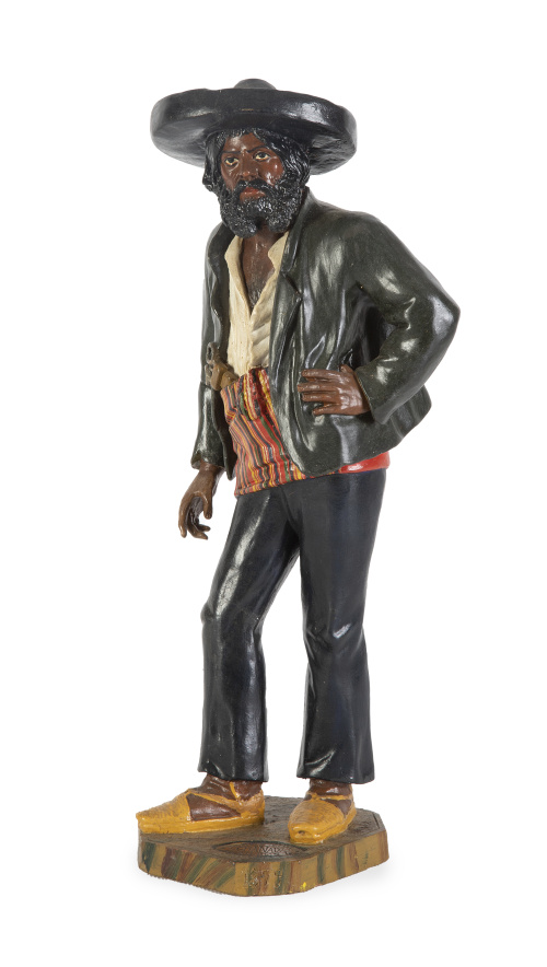 Barbero.Figura en barro cocido y policromadoPerez Com. 