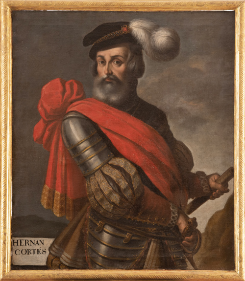 ESCUELA VIRREINAL, SIGLO XVIIIRetrato de Hernán Cortés