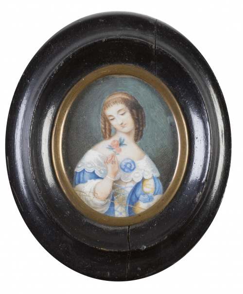 ESCUELA CENTROEUROPEA, SIGLO XIXRetrato de dama con rosas