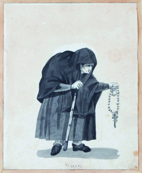 V. LÓPEZ (Escuela española, h. 1830)Dandy vestido a la fr