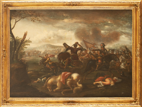ATRIBUIDO A PANDOLFO RESCHI (1643-1699)Escena de batalla