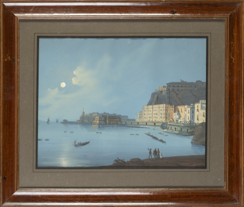 ESCUELA NAPOLITANA, H.1900Vista de un puerto (BUSCAR EL P