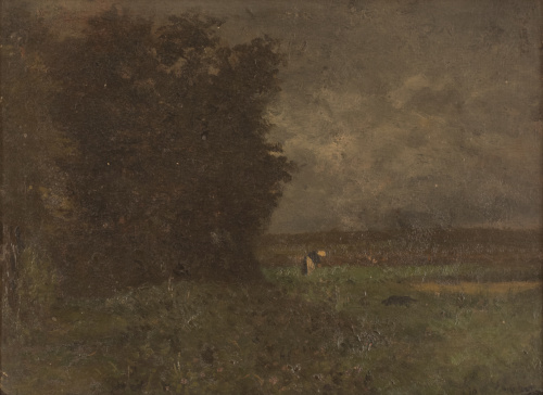 ESCUELA ALEMANA, SIGLO XIXPaisaje con señora