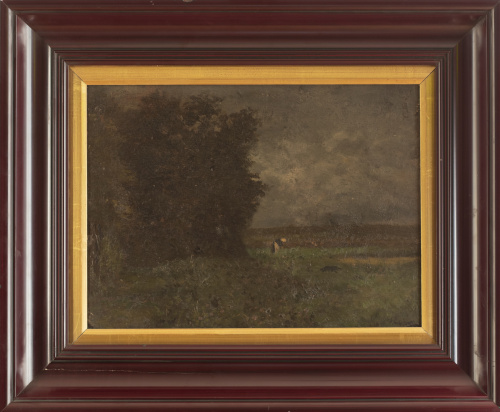 ESCUELA ALEMANA, SIGLO XIXPaisaje con señora