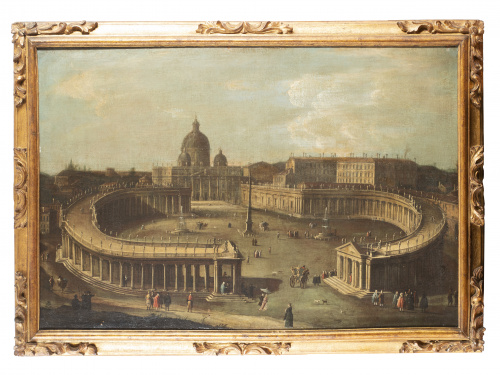 ESCUELA ITALIANA, SIGLO XVIIIVista de Roma con la perspec