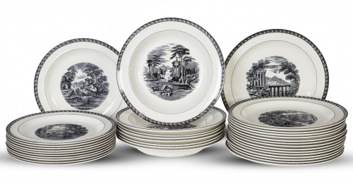 Vajilla de loza estampada con vistas clásicas.Wedgwood Et