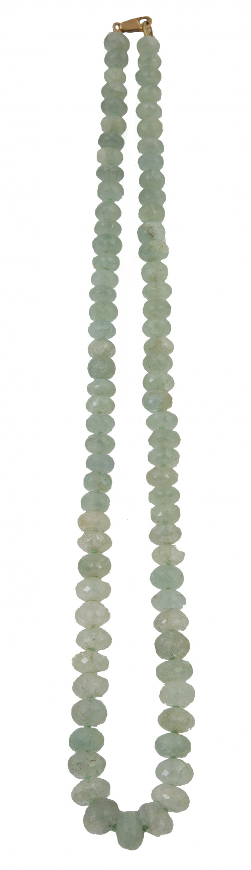 Collar de cuentas de agumarinas facetadas de tamaño graduad