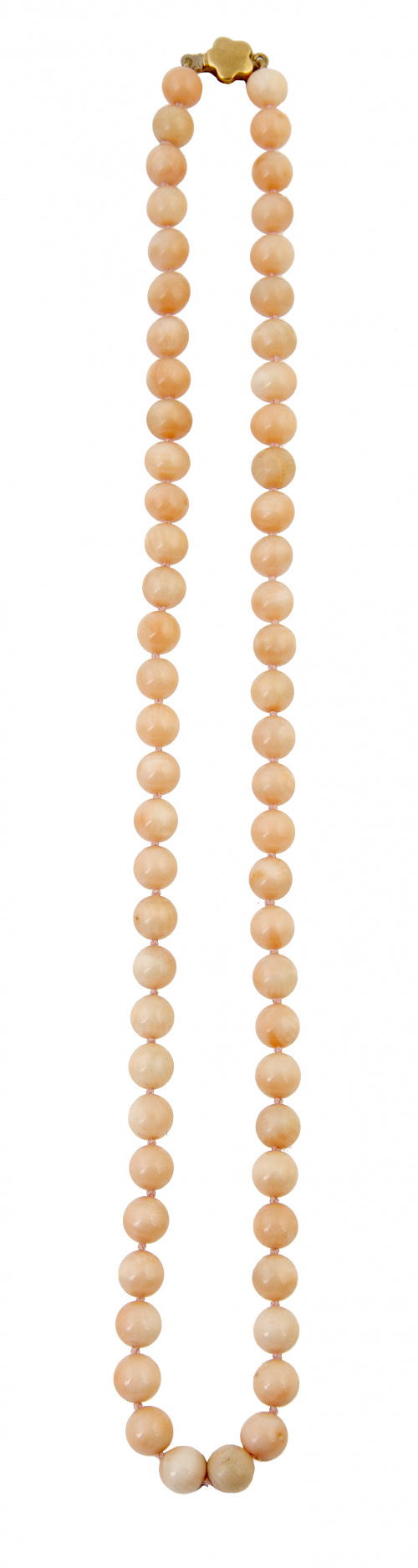 Collar de esferas de coral piel de angel de 6,5 mm