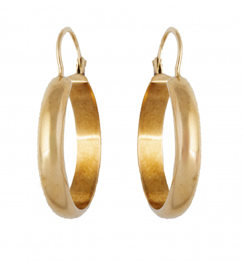 Pendientes criollas lisas con sección de media caña