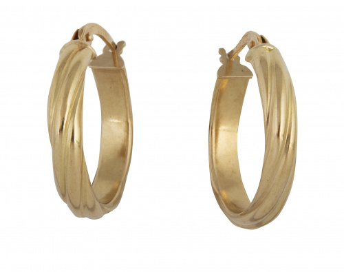 Pendientes criollas con decoración gallonada torneada