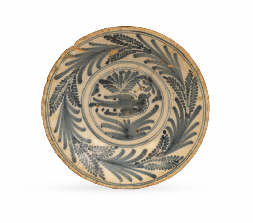 Plato de cerámica esmaltada de la serie de la golondrina, c
