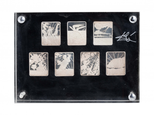 Colección de medallas de Dalí quue representan los siete dí