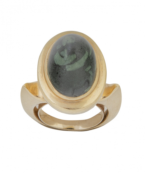 Sortija de FRANCESCA BRISTOL con cabujón elevado de jaspe v