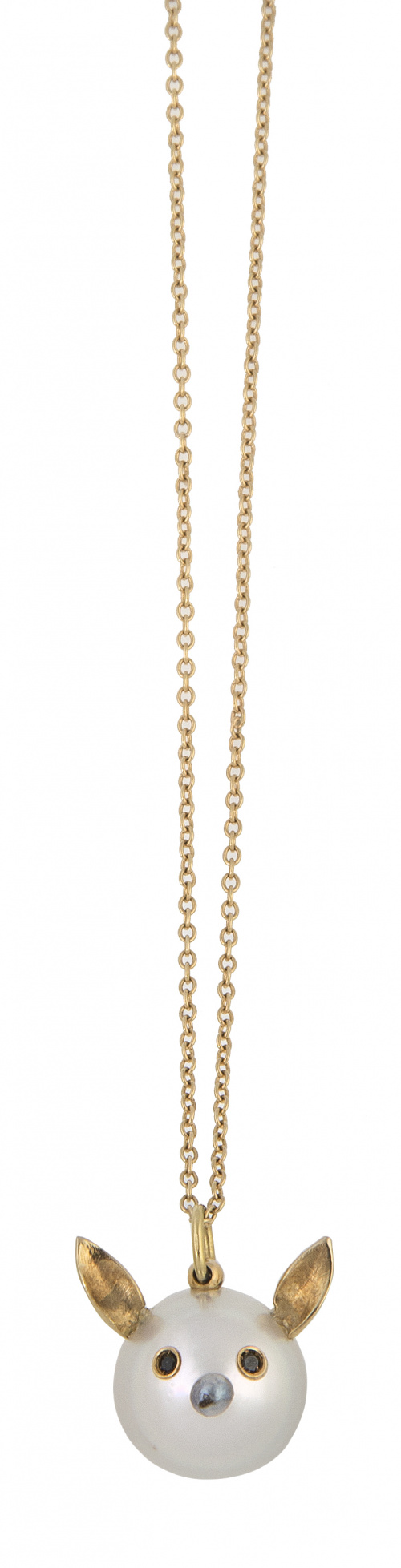 Colgante con cabeza de ratón realizada con perla australian