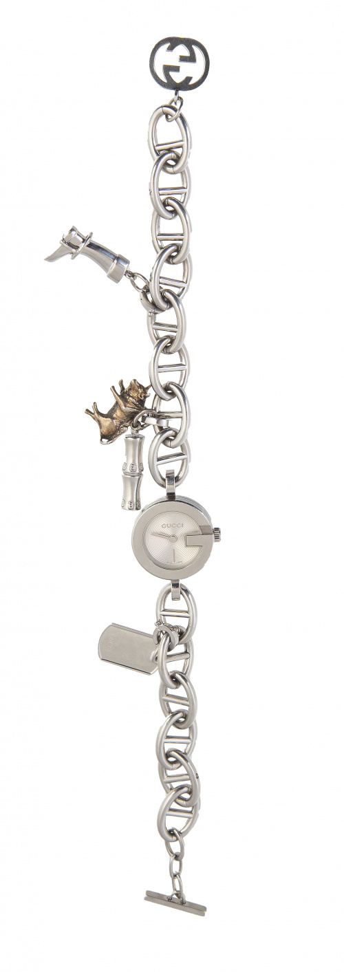 Reloj G-GUCCI en acero con charms colgantes