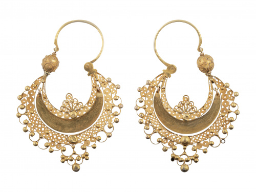 Grandes arracadas salmantinas S. XIX con trabajo de filigra