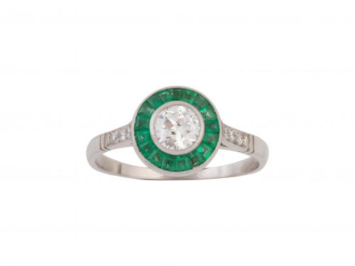 Sortija ojo de perdiz con un brillante en chatón de 0,60 ct