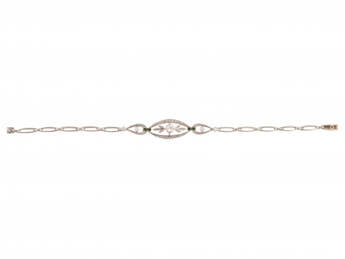 Pulsera de brillantes de pp. S. XX, con un chatón de brilla