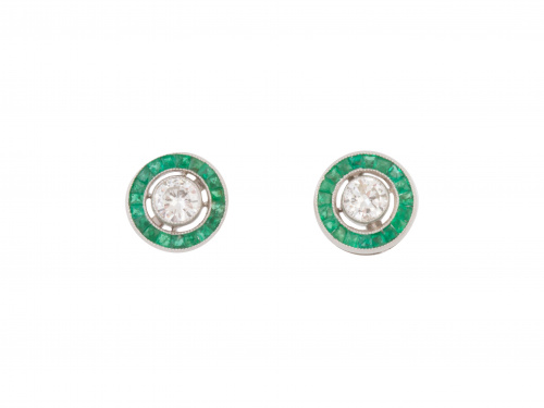 Pendientes ojo de perdiz con un brillante en chatón central