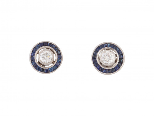 Pendientes ojo de perdiz con brillante en chatón central or