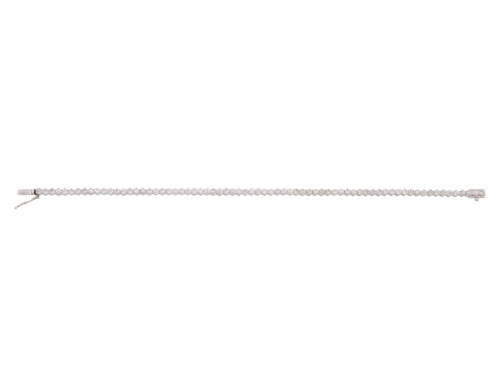 Pulsera rivère con setenta chatones en marco hexagonal