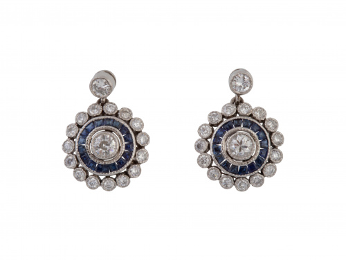 Pendientes de ojo de perdiz con brillante en chatón central