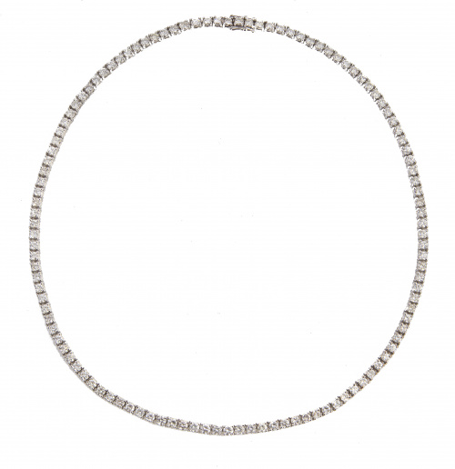 Gargantilla rivière de brillantes compuesta por 116 brillan