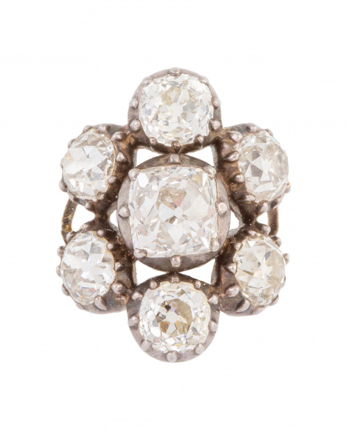 Sortija de ff. S. XIX con brillantes de talla antigua de gr