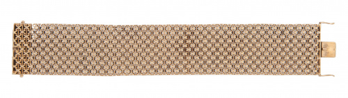 Brazalete ancho años 50 con diseño de malla articulada con 