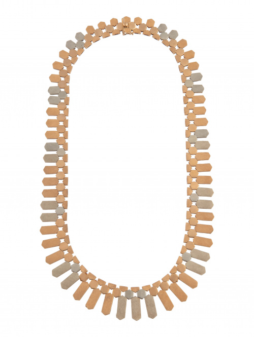 Collar años 40 con diseño geométrico de placas articuladas 