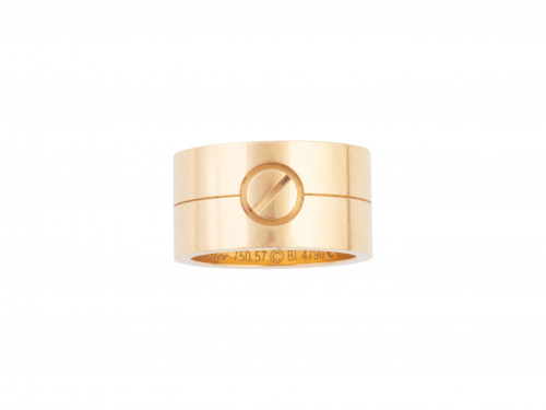 Sortija Love de CARTIER, modelo ancho BI4790  en oro amaril