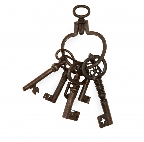Llavero con seis llaves de hierro.S. XVII - XVIII.