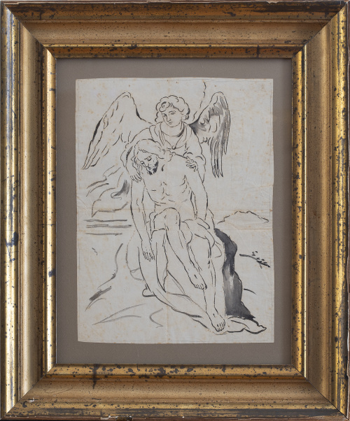 ESCUELA ESPAÑOLA, SIGLO XIXCristo muerto sostenido por un