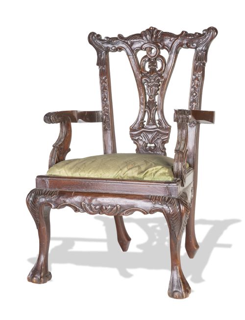 Silla de niño de estilo Chippendale.S. XIX.